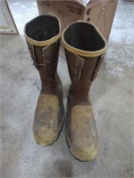 Pair of Ranger brand rubber steel toed boots