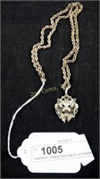 Sterling Silver Rope & Lion Necklace 14.7g 19"