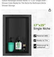 Suteck Rectangle Shower Niche 17" x 25" Single