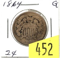 1864 2-cent piece