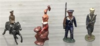 Vintage Cast Iron Toys; Soldiers & More