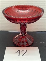 Vintage Jeannette Glass Footed Compote Dish