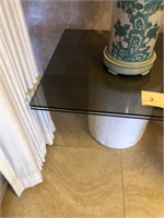 Glass end table with ceramic base #2