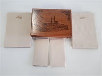 Wood Case w/ Stationary, Steamboat Decor