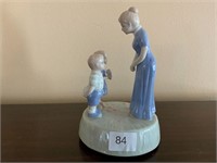 Vintage Mother & Children Porcelain Music Box