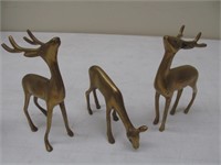3 brass deer