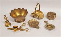 VINTAGE MID CENTURY 7pc BRASS LOT