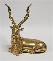 VINTAGE MCM INDIA BRASS ANTELOPE SCULPTURE