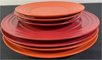 Rachael Ray Double Ridge Orange & Red Plates (7)