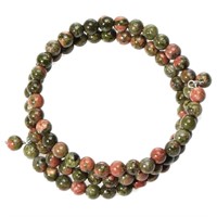 Unakite Coil Wrap Bracelet