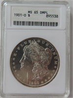 1901-O Morgan Silver Dollar ANACS MS-65 DMPL