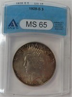 1928-S Silver Morgan Dollar ANACS MS65