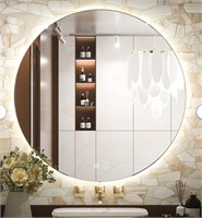 Round LED Backlit Frameless Bathroom Mirror - 270