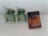 The Aviator DVD movie & 2 glass mugs / cups