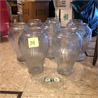 8 clear vases