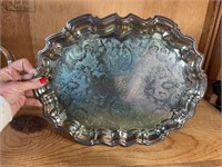 Beautiful Antique Serving Platter Silver Plate "C"