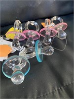 6 Glass Pacifier Ornaments