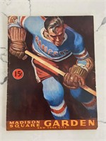 Madison Square Garden NYR vs Detroit 1943 Program
