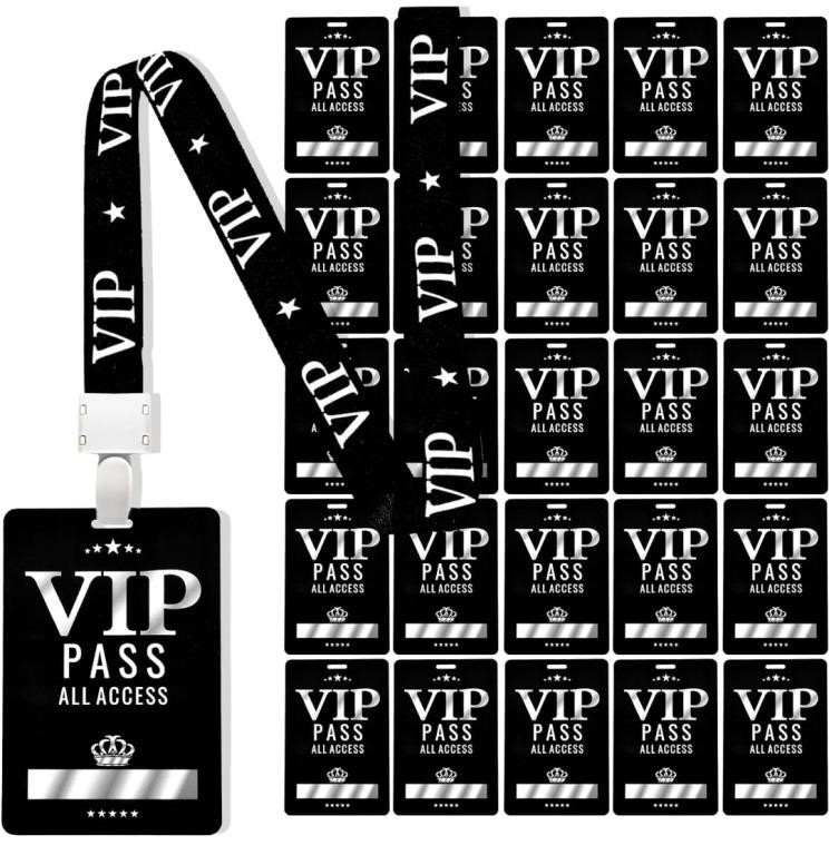 (16pcs) 25 Sets VIP Badge Lanyards with Plastic