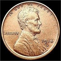 1914-S Wheat Cent CHOICE AU