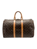 Louis Vuitton Brn Coated Canvas Weekender Bag
