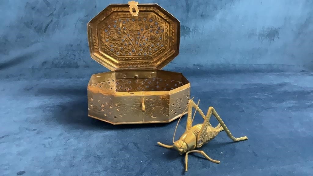 Brass Cricket And Box