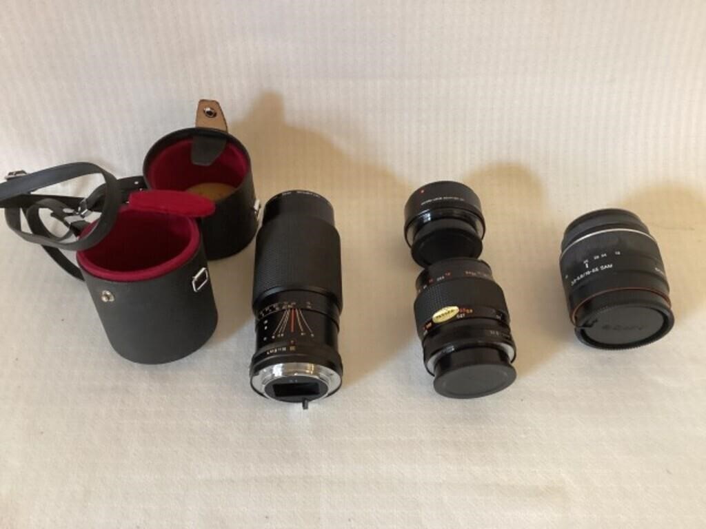 2 Konica Lens & Adapter, 1 Sony Lens, 55MM,