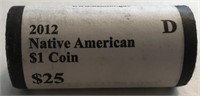 $25 Mint Roll of 2012-D Sacagawea Dollars