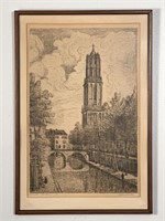 "Dom Tower, Utrecht" William Beeke Etching