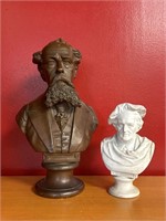 Charles Dickens Plaster Bust & Parian Bust