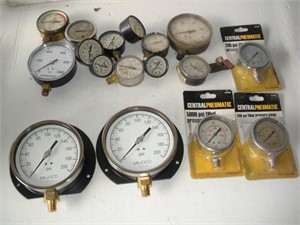 Assorted New & Used Gauges  largest 5 inches