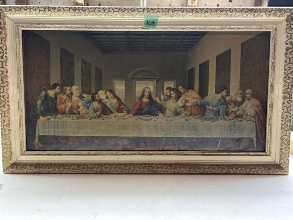 Framed Picture 14.5 x 30 "Last Supper" ~ Leonardo