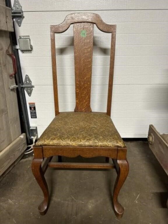 Wooden Chair - tall back w/ curved legs
