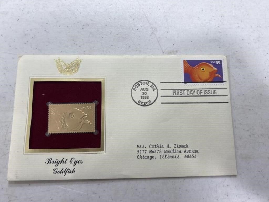 Bright eyes goldfish Golden Stamp