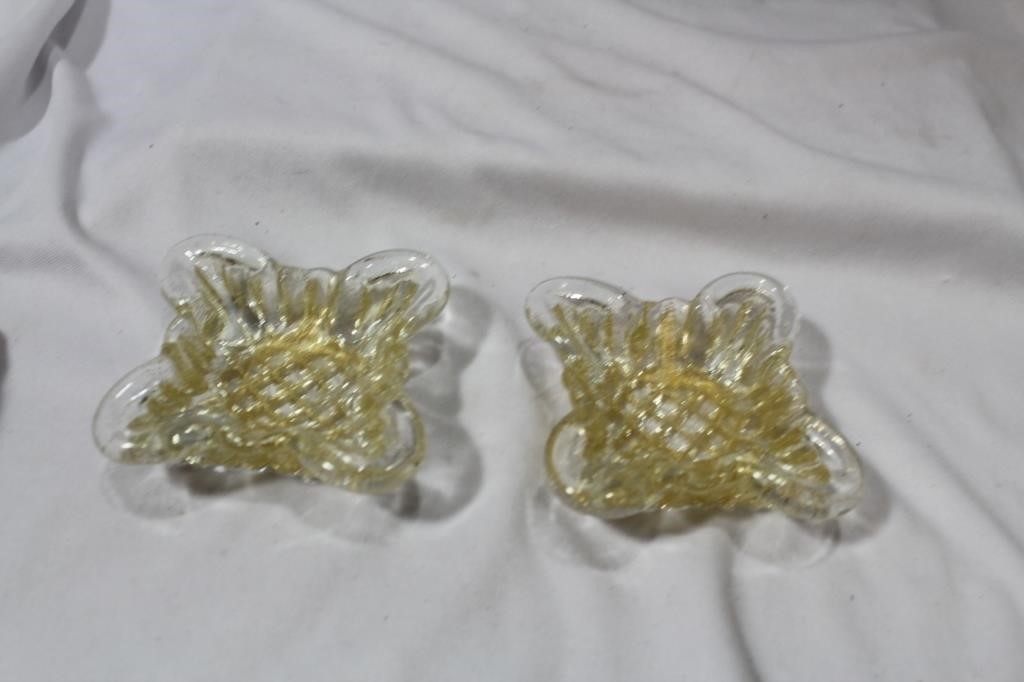 Set of 2 Art Glass Small Dish