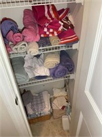 linen closet in bath towels, etc