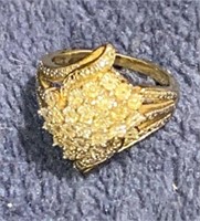 Diamond .925 Sterling Silver Ring Size 7 5.45 gr