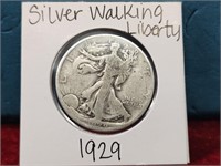 1929 Silver Walking Liberty Half Dollar