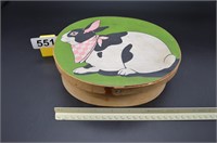 Painted wooden bunny rabbit box