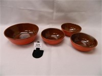 Frankoma Bowl-6N; Bowls-(3)-6X; Orange;