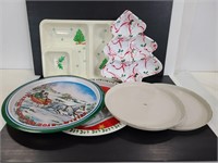 Metal and plastic Christmas trays