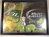Bud Light Lime Framed Mirror Sign
