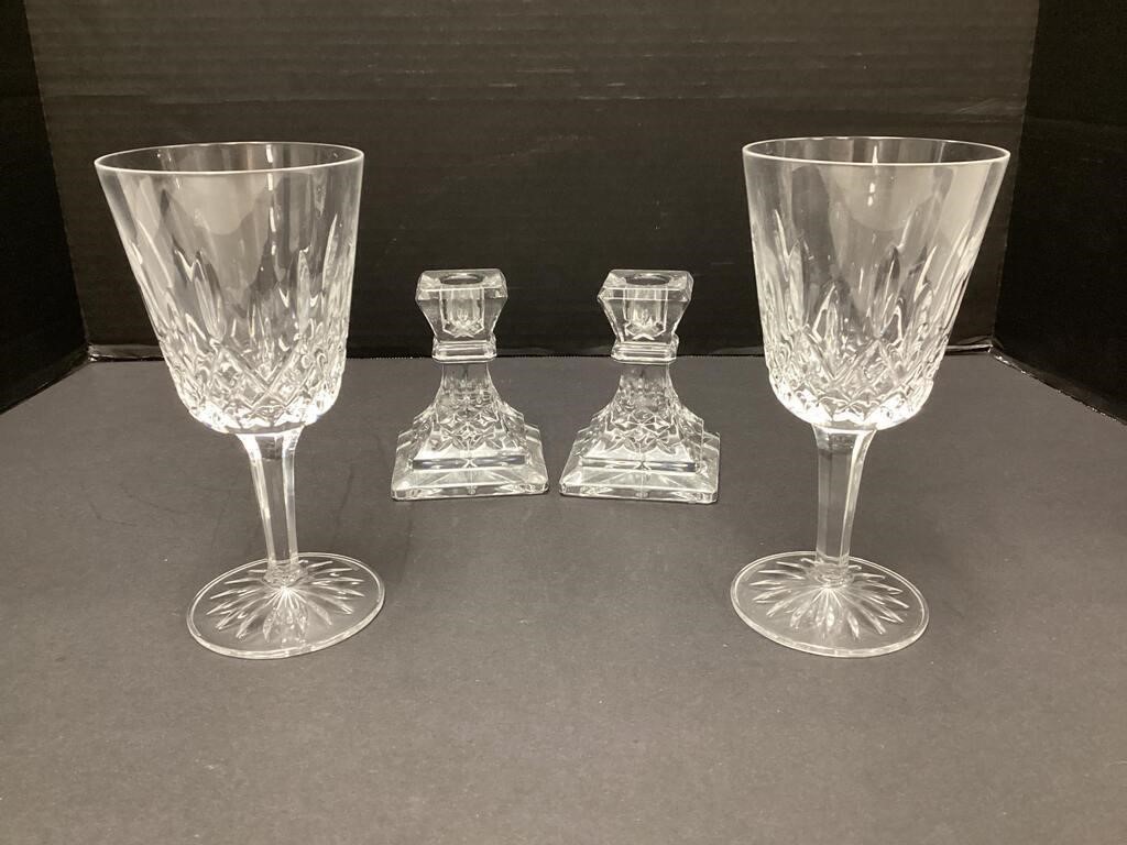 Waterford Crystal Candle Holders, Glasses