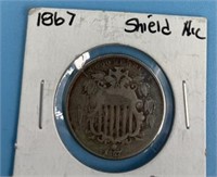 US 5 cent Shield nickel 1867                   (O