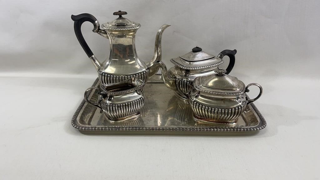 Antique German Bernard Dahmen 800 Silver Tea set