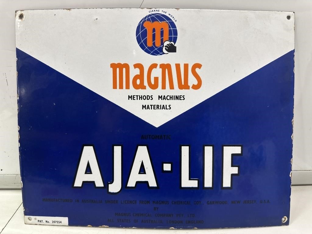 MAGNUS AJA-LIF Enamel Sign - 355 x 280
