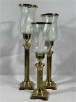 Three Vintage Brass Candle Holders (Tallest is