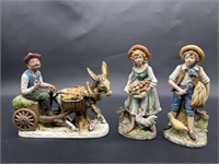 (3) Vintage Folk Life Figurines, Japan