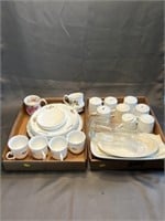 Two boxes of plates and cups