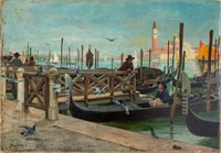 Henry Bacon "Venezia" Oil on Canvas, 1887
